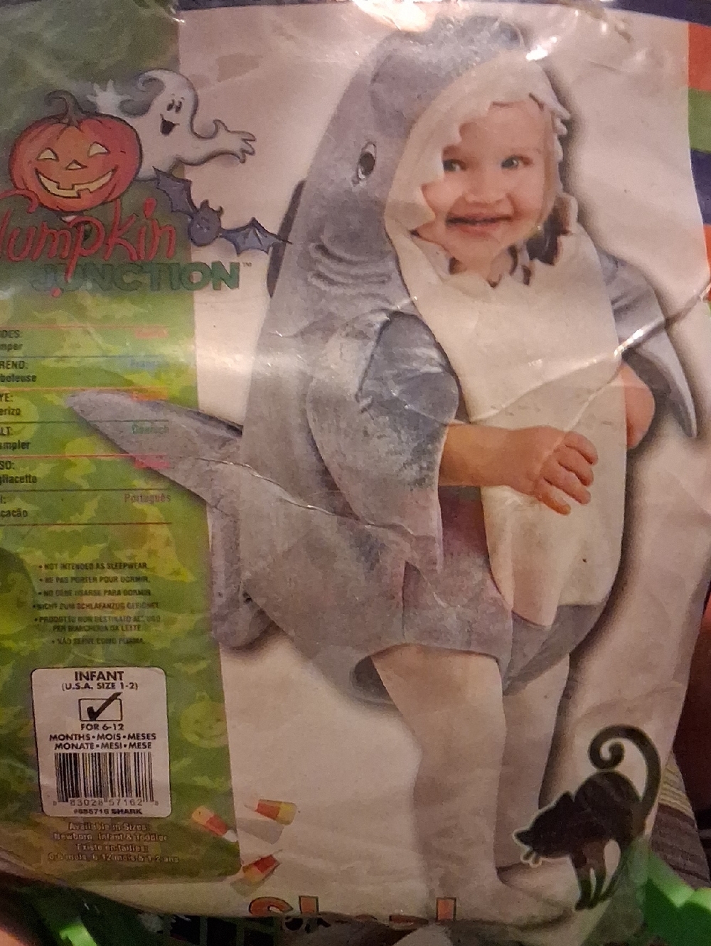 Infant Shark Costume - Gray/White